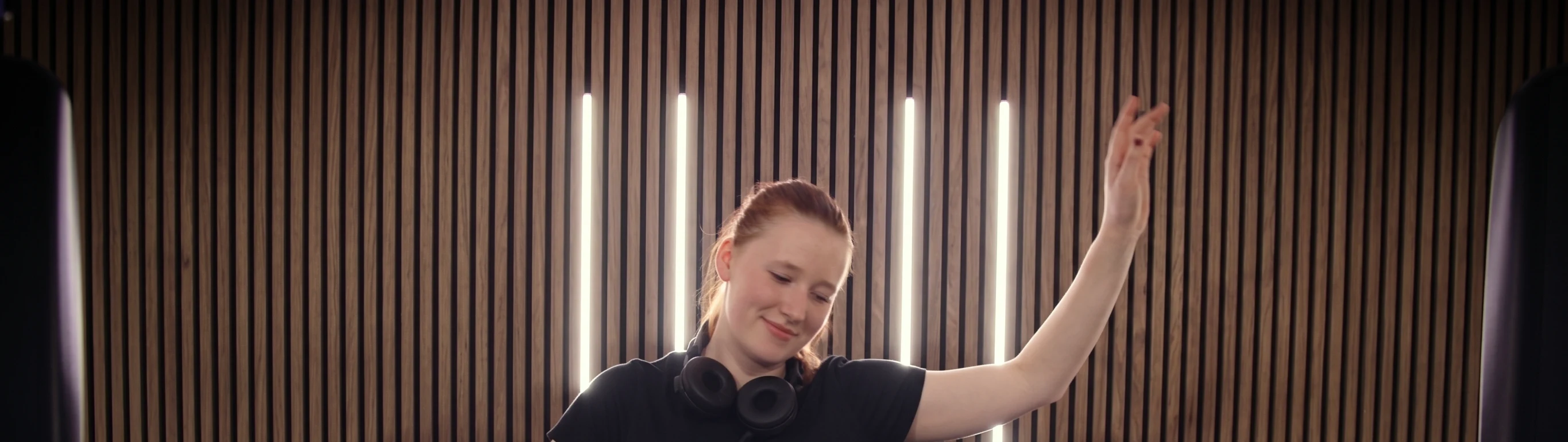 Behind the decks